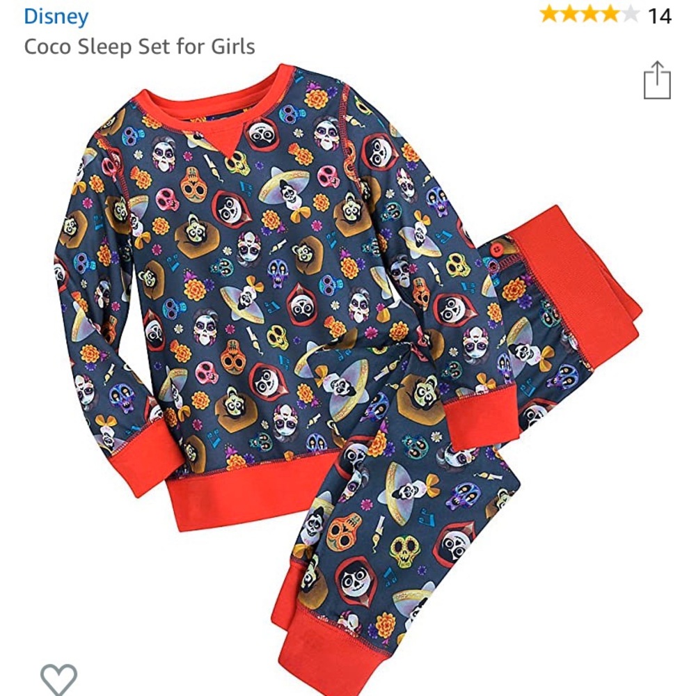 Disney Pixar CoCo 2pc Pajama Set 10/12 NWOT